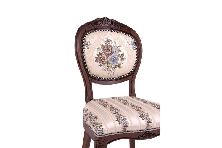 Стул С16 (тон 317 т. коричневый+патина чёрная/ткань никита светлая/полоса (Ц)-5