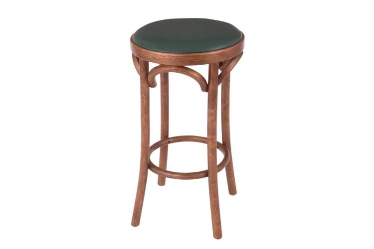 Табурет барный 650 Венский мягкий (средний тон, экокожа Зеленая)-1
