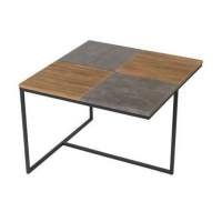 Стол журнальный  Фьюжн квадро  (Дуб американский/серый бетон) в гостиную