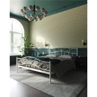 Кровать с изножьем  Глэдис  (140х200/ноги металл/цвет Белый) Кровать с изножьем  Глэдис  (140х200/ноги металл/цвет Белый)