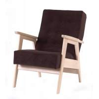 Кресло РЕТРО (беленый дуб / RS 32 - коричневый) в гостиную