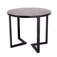 Стол круглый  Лофт Зиг-Заг  (ЛДСП 32 мм /Марцена темный / кромка чёрная)