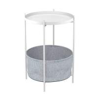 Стол журнальный  Берген  (рогожка 82/82, белый муар)