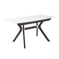 Стол Пекин (1400*820+400/цвет столешницы Белый/цвет ножек Венге)