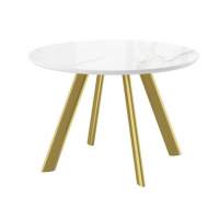 Cтол с керамическим покрытием RONDY-116 (beldia bianco gloss premium cer/золото) D116