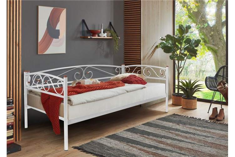 Кушетка Оптима Люкс (90х190/металлическое основание) Белый