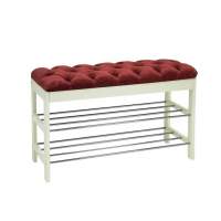 Банкетка  Грейс  (дуб шампань/ткань Бордо, кретная стяжкa)