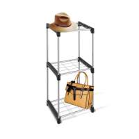 Стеллаж SHT-SS-6 (пластик-металл/черный-хром лак)