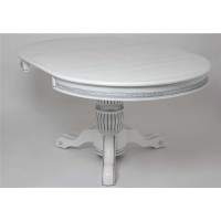 Стол круглый  Милорд  (110х160) Белый+патина серебро