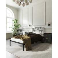 Кровать "Глэдис" без изножья (90х200/ноги металл/цвет Чёрный)