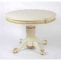 Стол круглый  Милорд-110  (ноги Азия/ слоновая кость 1013 + патина золото)