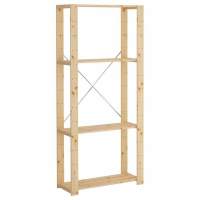Стеллаж Хей с полками из реек (натуральный) 120х78х30
