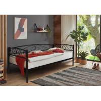 Кушетка Оптима Люкс (90х190/металлическое основание) Черный