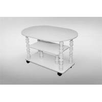 Столик  Журнальный  (Белый/ЛДСП/Ноги белые)