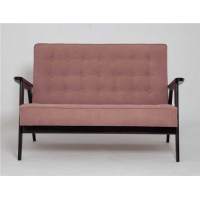 Диван двухместный РЕТРО (венге / RS 12 - розовый) в гостиную