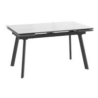 Стол раздвижной Alteza four-140 (140+30+30x85/Мрамор светлый - Compact cer/Черный)