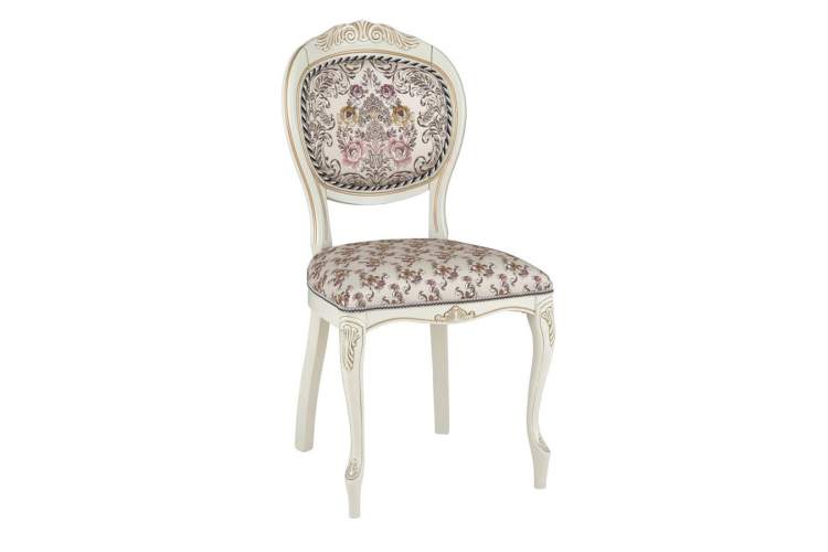 Стул С-16 (тон 308 слон. кость/пат. золото /Мармарис-беж+Мармарис-компаньон-бежевый