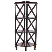 Этажерка-стеллаж угловая  Джульетта -3 (орех) Вис