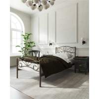 Кровать с изножьем  Глэдис  (90х200/ноги металл/цвет Коричневый бархат) Кровать с изножьем  Глэдис  (90х200/ноги металл/цвет Коричневый бархат)