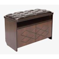 Банкетка "Патриция" (орех, к/з орегон 120, каретная стяжка) Вис в гостиную