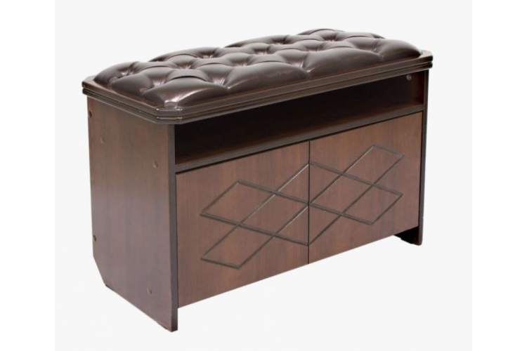 Банкетка "Патриция" (орех, к/з орегон 120, каретная стяжка) Вис