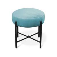 Банкетка В 4-SHT (ткань-металл/голубая пастель-черный муар) в гостиную