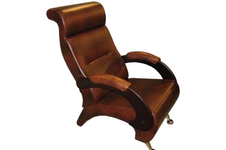 Кресло для отдыха, мод.9-Д (Antik Крокодил/Венге) Коричневый