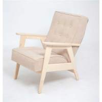 Кресло РЕТРО (беленый дуб / RS3 - бежевый) в гостиную