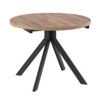 Стол круглый раздвижной  RONDO-100  (ДУБ ВЕЛИНГТОН/ЧЕРНЫЙ)