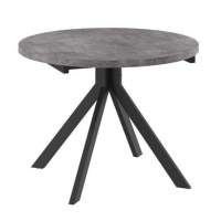 Стол круглый раздвижной  RONDO-100  (ДЫМЧАТАЯ КЕРАМИКА/ЧЕРНЫЙ)