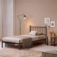 Кровать односпальная АРЗУ (90х200/металлическое основание с усилением) Коричневый бархат Кровать односпальная АРЗУ (90х200/металлическое основание с усилением) Коричневый бархат