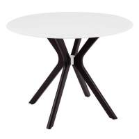 Стол Пекин (1000*1000/цвет столешницы Белый/цвет ножек Венге)