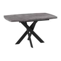 Стол LEONEL-130 (130/165 х 85 / дымчатая керамика / черный)