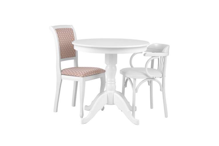 Стол Дуэт 80 RedBlack, не раскладной, круглый (белая эмаль)-3