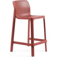 Стул пластиковый полубарный Net Stool Mini Nardi коралловый Стул пластиковый полубарный Net Stool Mini Nardi коралловый