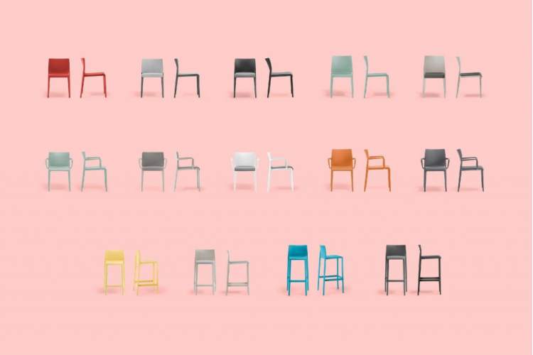 Стул пластиковый полубарный Volt PEDRALI терракотовый-5