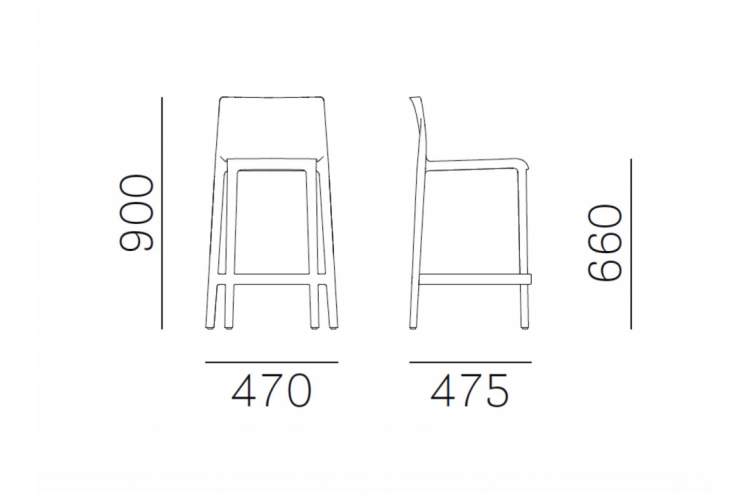 Стул пластиковый полубарный Volt PEDRALI терракотовый-1