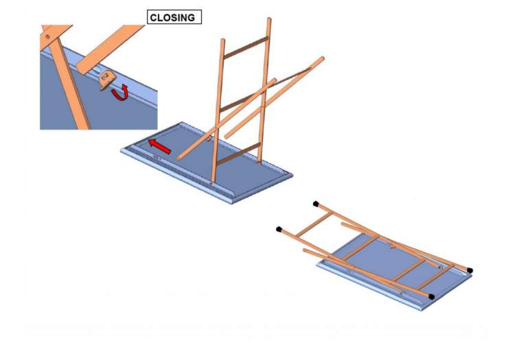 Стол металлический складной Arc en Ciel EMU зеленый-4