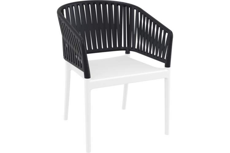 Кресло пластиковое с подушкой Portofino Siesta Contract белый, черный, светло-коричневый-8