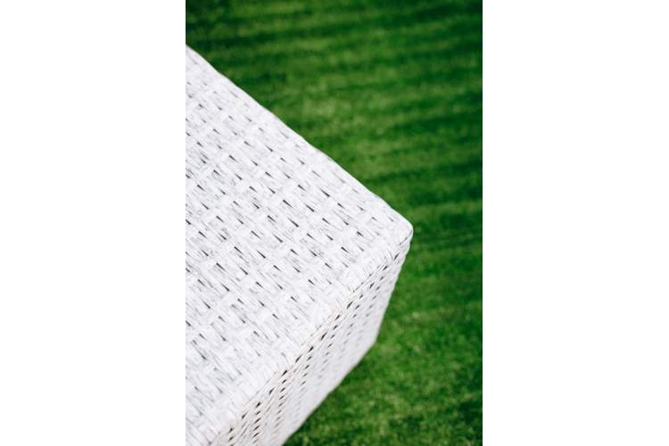 Столик плетеный журнальный Tama ReeHouse белый люкс-5