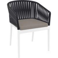 Кресло пластиковое с подушкой Portofino Siesta Contract белый, черный, светло-коричневый