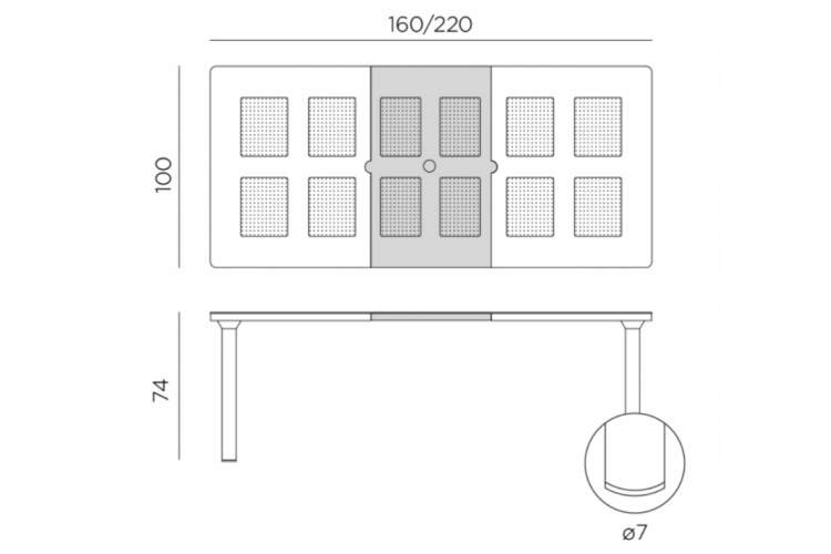 Стол пластиковый раздвижной Libeccio Nardi антрацит-1