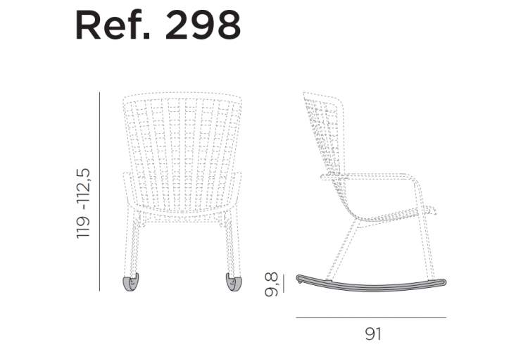 Комплект полозьев для кресла-качалки Kit Folio Rocking Nardi агава-1