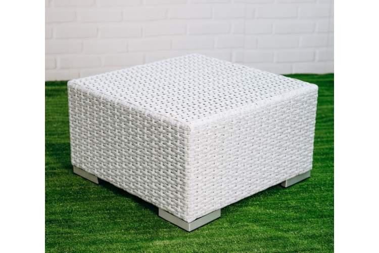 Столик плетеный журнальный Tama ReeHouse белый люкс-4