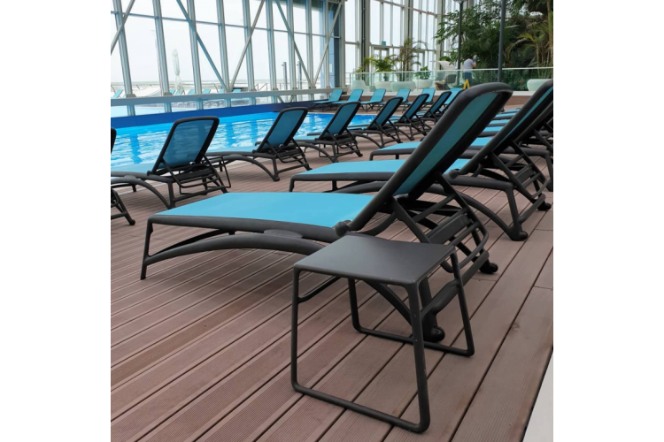 Шезлонг-лежак пластиковый Atlantico Nardi антрацит, голубой-8