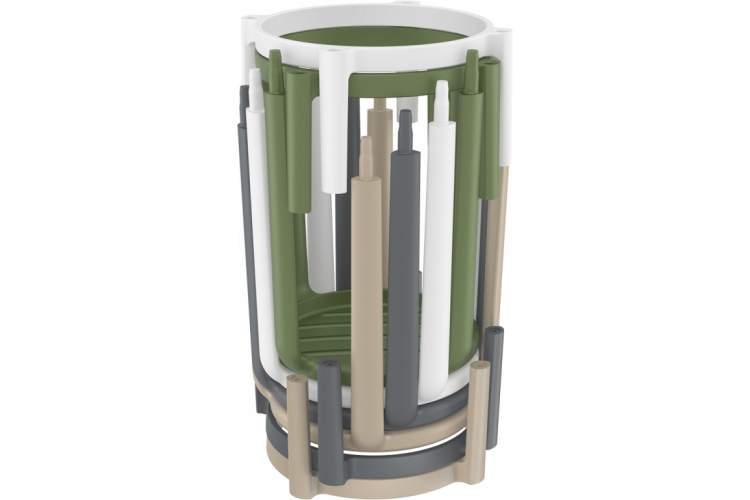 Табурет пластиковый полубарный Tom Bar 65 Siesta Contract марсала-8