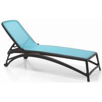 Шезлонг-лежак пластиковый Atlantico Nardi антрацит, голубой