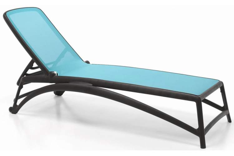 Шезлонг-лежак пластиковый Atlantico Nardi антрацит, голубой