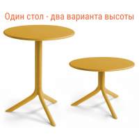 Стол пластиковый обеденный Spritz + Spritz Mini Nardi горчичный