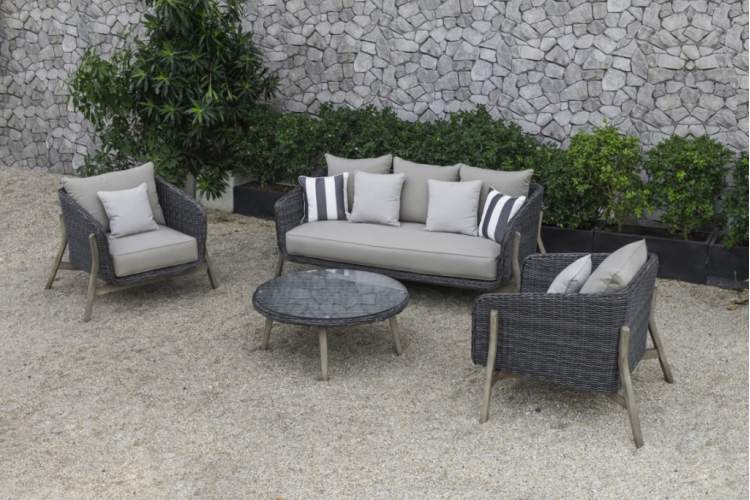 Комплект плетеной мебели Jura Tagliamento серый, антрацит-3